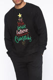 Joy Love Peace Believe Christmas Couple Sweatshirt Black