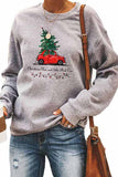 Christmas Little Red Car Pullover Sweatshirt Gray