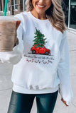 Christmas And Little Red Cat Women Sweatshirt White