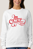 Merry Christmas Letter Print Pullover Sweatshirt White