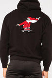 Men Skateboarding Santa Christmas Hoodie Black