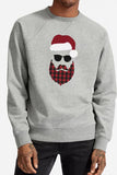 Funny Hipster Beard Man Men Christmas Sweatshirt Gray
