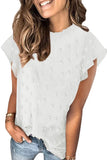 Womens Ruffled Sleeve Swiss Dot T-shirts