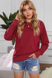 Women's Casual Crew Neck Christmas Pullover Cotton Blend Sweatshirt