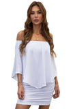 Women's Sexy Off Shoulder Ruffles Layered Dress Poncho Mini Dress