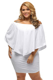 Women's Sexy Off Shoulder Ruffles Layered Dress Poncho Mini Dress