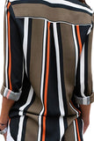 Womens Multicolor Striped Long Sleeve Shirt