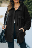 Womens Long Sleeve Buttoned Shirt Jacket
