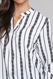 Black And White Striped Blouse For Women