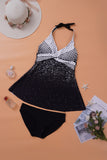 Tankini Bathing Suits for Women Dot Print Halterneck Two Piece Swimsuits Sets