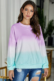 Femmes Color Block Casual Tops Tie Dye Pull Sweat