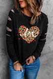 Black Sweatshirts for Women Crewneck Tops Long Sleeve Print Pullover Tops