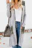 Women's Open Front Printed Cardigans Patchwork Long Striped Sweaters with Pockets