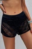 Womens Swim Shorts Cut Out Lace Overlay Lace Swim Bottom Board Shorts