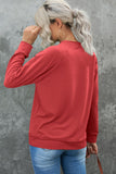 Heart Shape Print Long Sleeve Pullover Sweatshirt