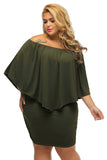 Women's Sexy Off Shoulder Ruffles Layered Dress Poncho Mini Dress