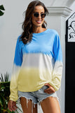 Women Color Block Casual Tops Tie Dye Pullover Sweatshirt