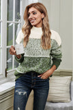 Pull à col haut pour femmes Colorblock Casual Loose Knitted Pullover Tops