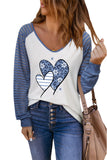 Print Patchwork Mesh Long Sleeve Top