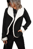 Women's Lapel Collar Fleece Open Front Coat