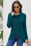 Women's Buttoned Wrap Sweater Turtleneck Sweater Jumper