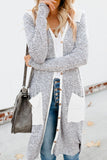 Women's Open Front Printed Cardigans Patchwork Long Striped Sweaters with Pockets