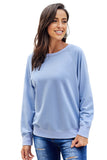Sweat-shirt décontracté en coton mélangé à col ras du cou pour femmes
