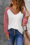 Print Patchwork Mesh Long Sleeve Top