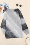 Womens Casual Ombre Pullover Tops Bleu Tie Dye Sweat-shirt