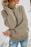 Women's Oversized Chunky Batwing Long Sleeve Turtleneck Sweater