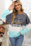 Women Color Block Casual Tops Tie Dye Pullover Sweatshirt