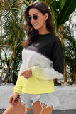 Femmes Color Block Casual Tops Tie Dye Pull Sweat