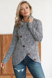 Women's Buttoned Wrap Sweater Turtleneck Sweater Jumper
