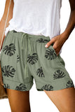 Print Drawstring Casual Shorts with Pocket