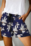 Print Drawstring Casual Shorts with Pocket