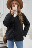 Womens Solid Buttoned Double-sided Coat