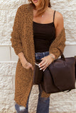 Women's Fuzzy Knit Cardigan Long Sleeve Plain Cardigan Pockets