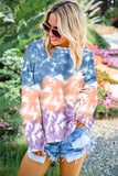 Women Color Block Casual Tops Tie Dye Pullover Sweatshirt