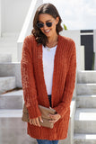 Women's Fuzzy Popcorn Oversized Sweater Coat Dusty Pebble Open Front Cardigan