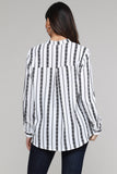 Black And White Striped Blouse For Women