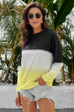 Femmes Color Block Casual Tops Tie Dye Pull Sweat