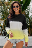 Femmes Color Block Casual Tops Tie Dye Pull Sweat