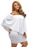 Women's Sexy Off Shoulder Ruffles Layered Dress Poncho Mini Dress