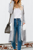 Women's Open Front Printed Cardigans Patchwork Long Striped Sweaters with Pockets