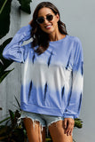 Women Color Block Casual Tops Tie Dye Pullover Sweatshirt