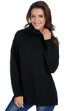 Women's Long Sleeves Turtleneck Sweater Loose Oversized Casual Sweater Pullover Top