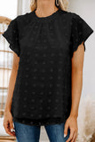 Womens Ruffled Sleeve Swiss Dot T-shirts