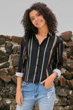 Womens Multicolor Striped Long Sleeve Shirt
