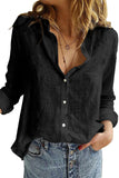 Textured Solid Color Basic Shirt for Women