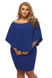 Women's Sexy Off Shoulder Ruffles Layered Dress Poncho Mini Dress